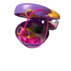 Mattel‎ Polly Pocket Purple Purse Compact Playset Fashion Accessories Y2K Toy